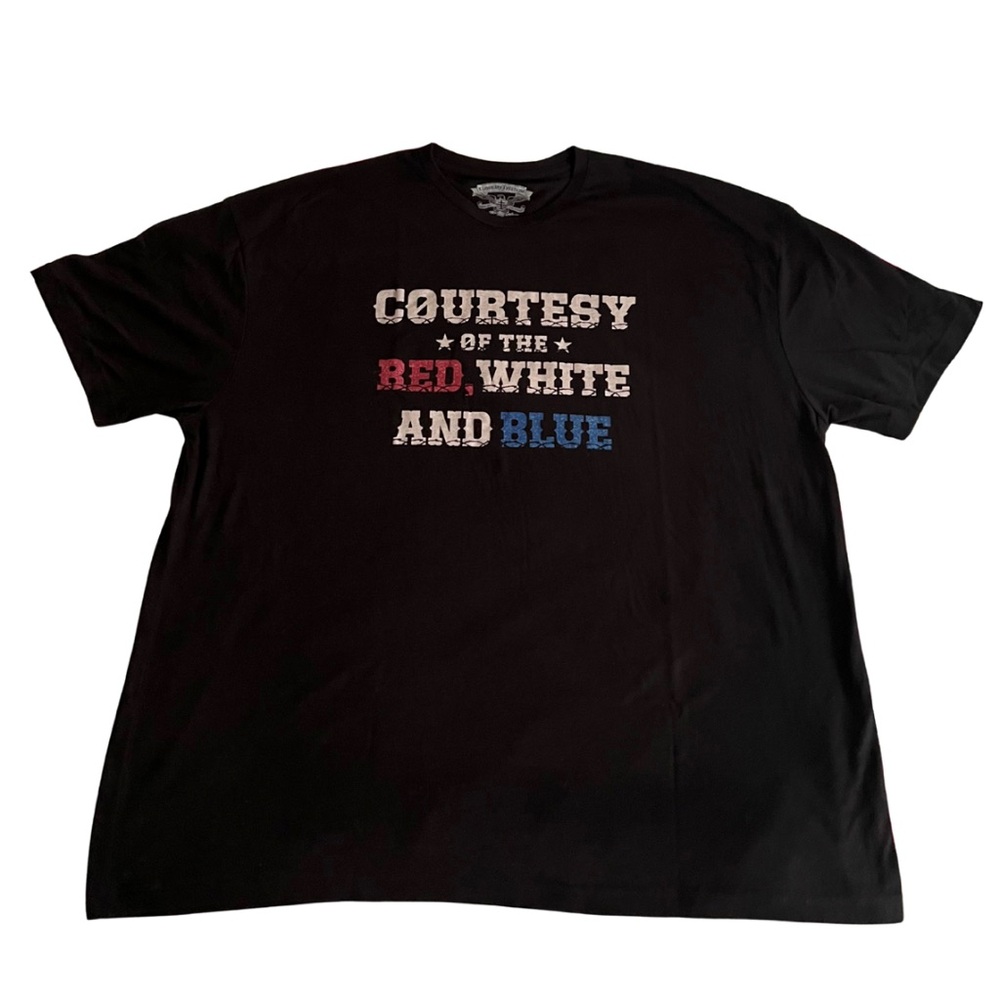 I Love My Freedom Men’s Black Courtesy Of The Red, White, & Blue T-shirt